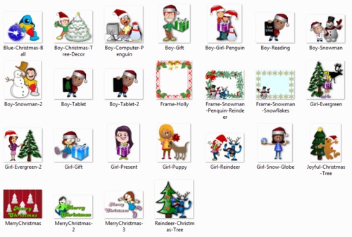 Product picture 25 Christmas Clipart Figures and Holiday Season Frames